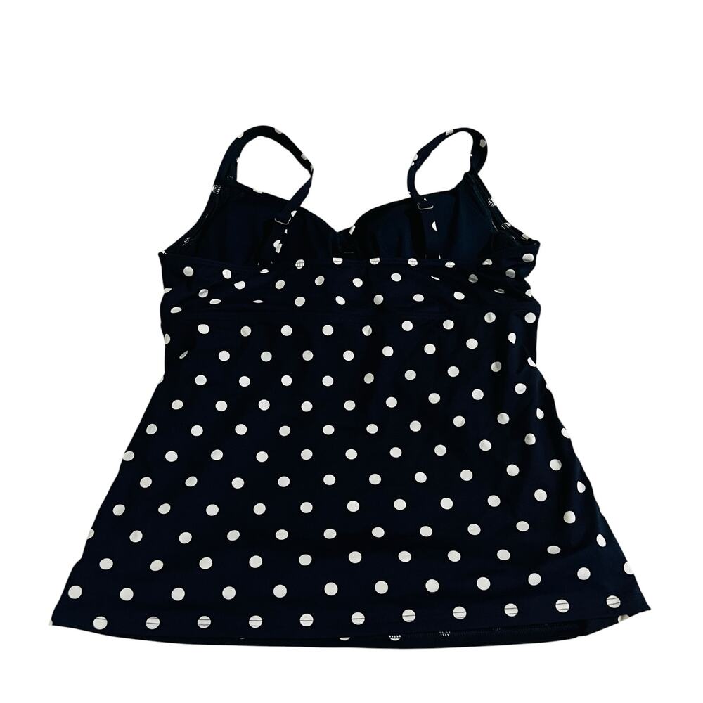 Lands End Polka Dot Tankini Size 12 Navy White - Picture 3 of 5